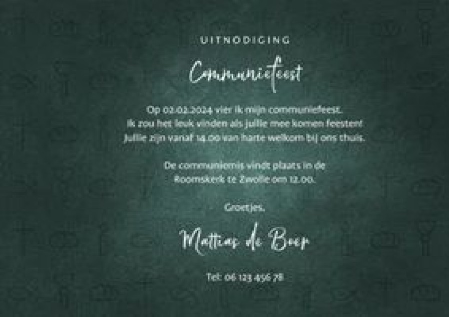 Communiekaarten | Kaarten Kaartje2go Uitnodiging Communie Jongen Christelijke Symbolen Met Foto