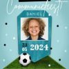 Communiekaarten | Kaarten Kaartje2go Communiefeest Voetbal Speler Confetti Uitnodiging Feestje