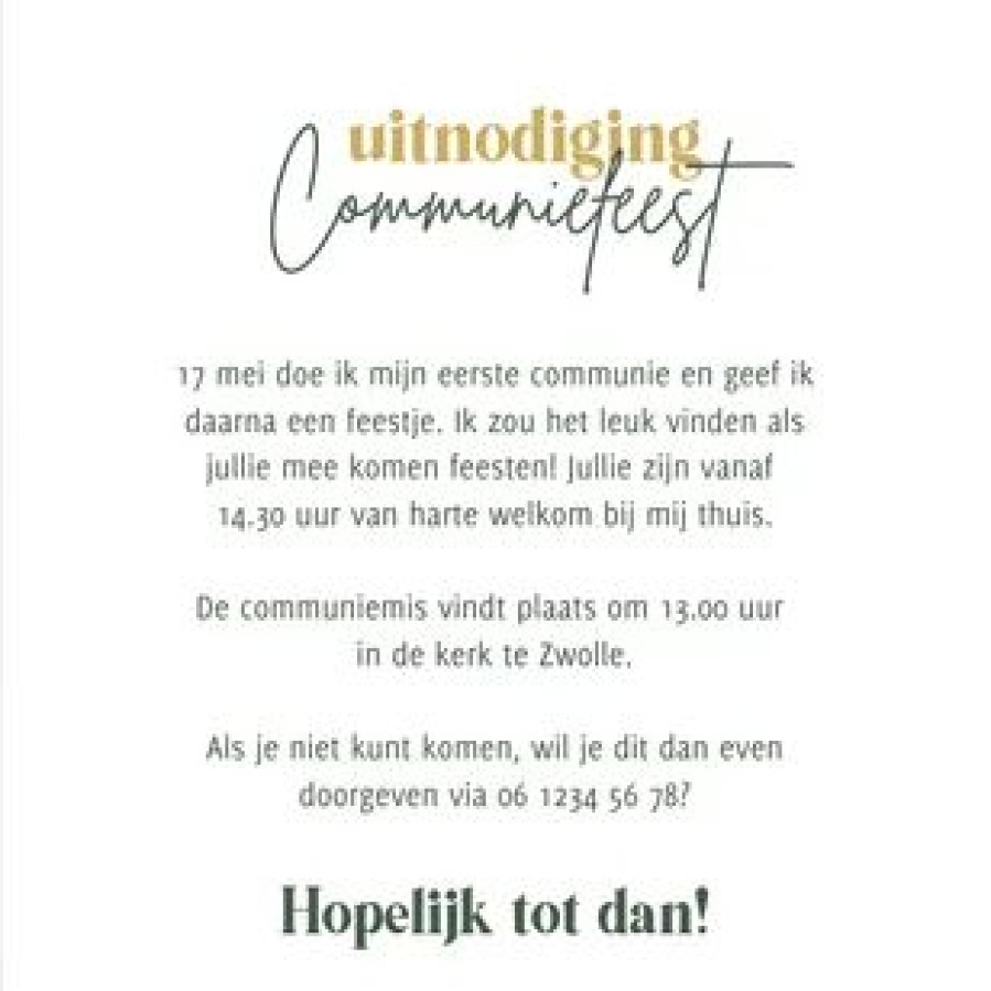 Communiekaarten | Kaarten Kaartje2go Uitnodiging Communiefeest Groen Met Patroon