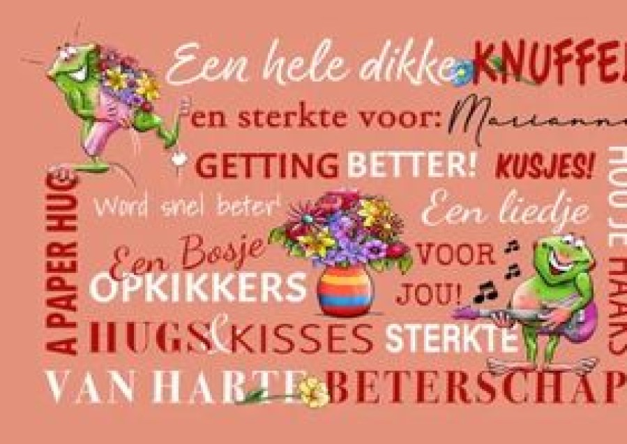 Beterschapskaarten | Kaarten Kaartje2go Leuke Beterschapskaart Met Opkikkers Met Gitaar En Bloemen