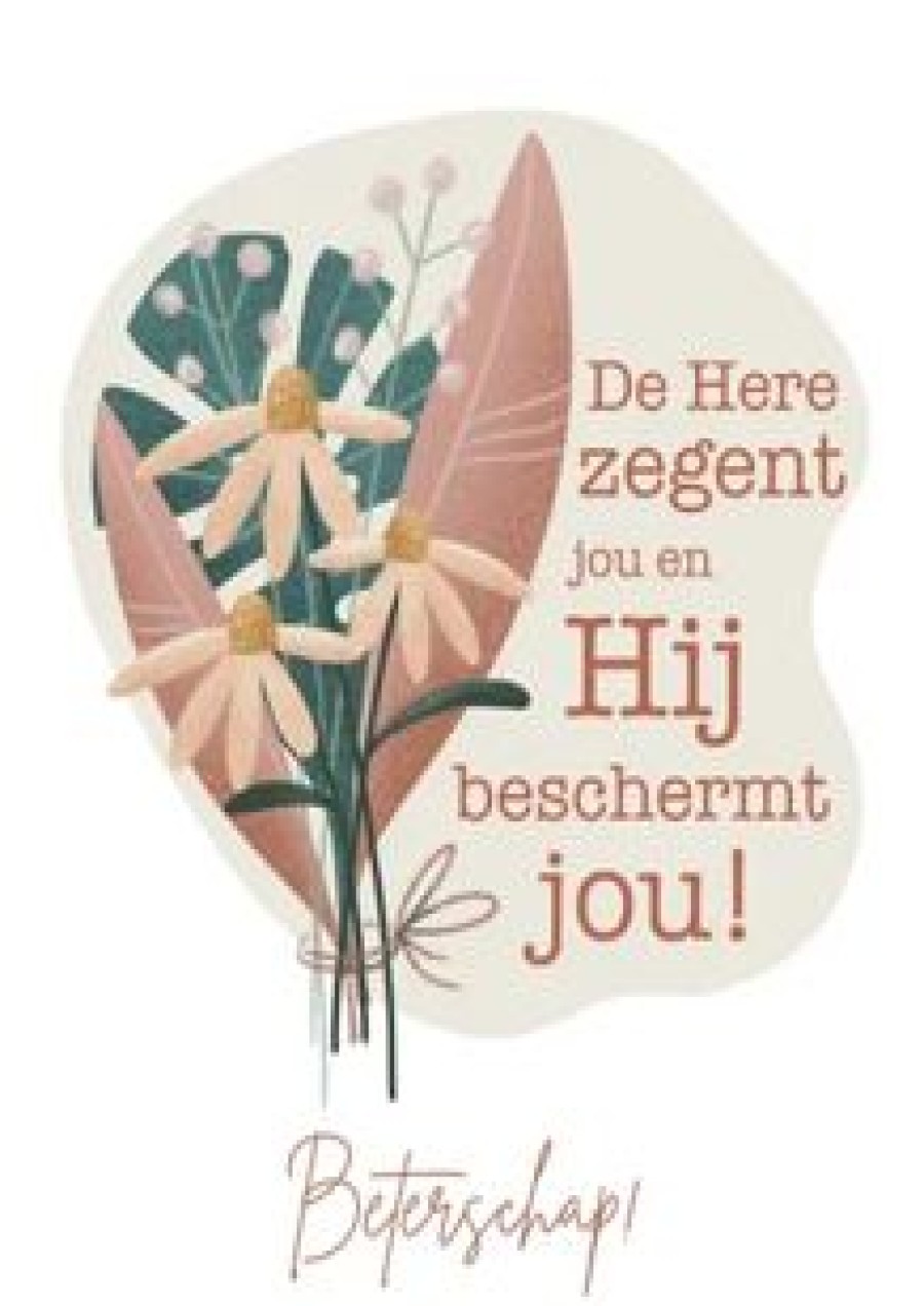 Beterschapskaarten | Kaarten Kaartje2go Beterschapskaart Met Bijbeltekst En Bos Bloemen