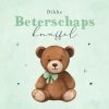 Beterschapskaarten | Kaarten Kaartje2go Beterschapskaart Kind Teddybeer Dikke Knuffel Groen