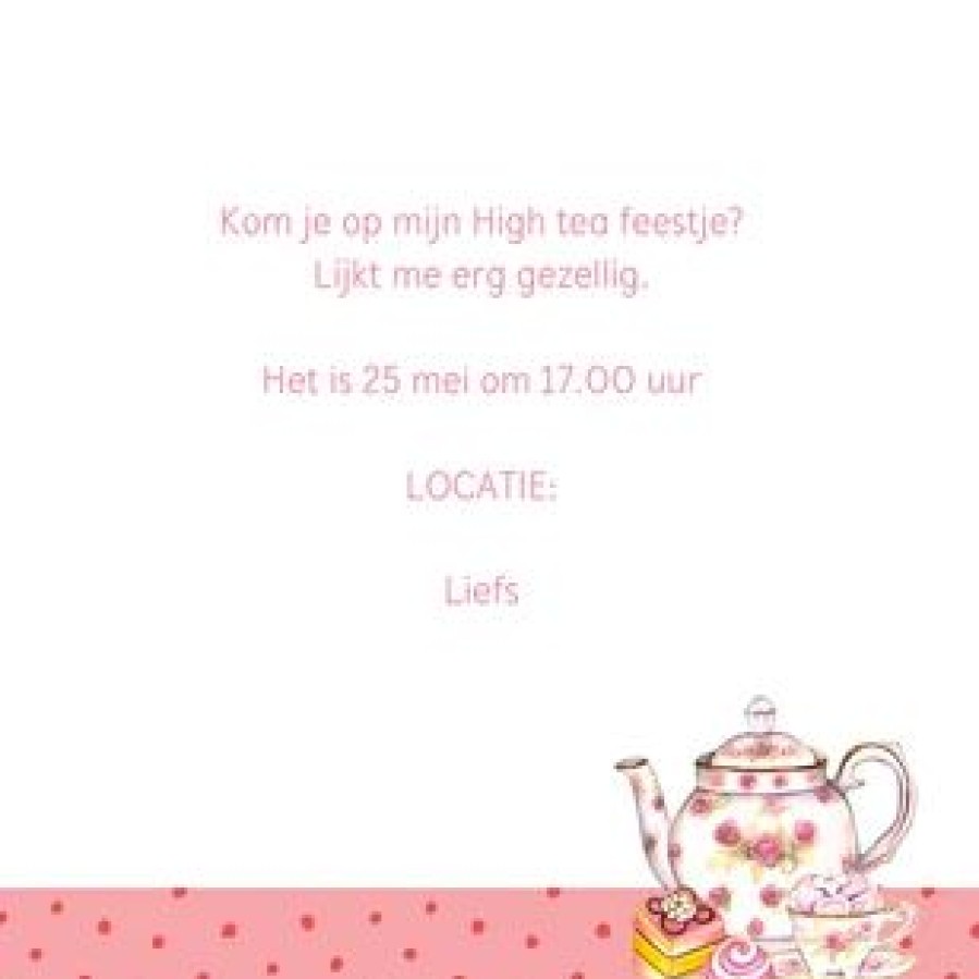 Uitnodigingen | Kaarten Kaartje2go High Tea Taartenstandaard