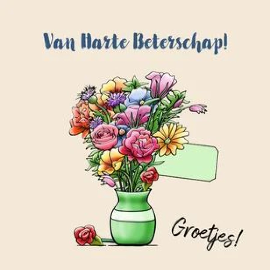 Beterschapskaarten | Kaarten Kaartje2go Grappige Beterschapskaart Met Vogel, Toekan En Bloemen