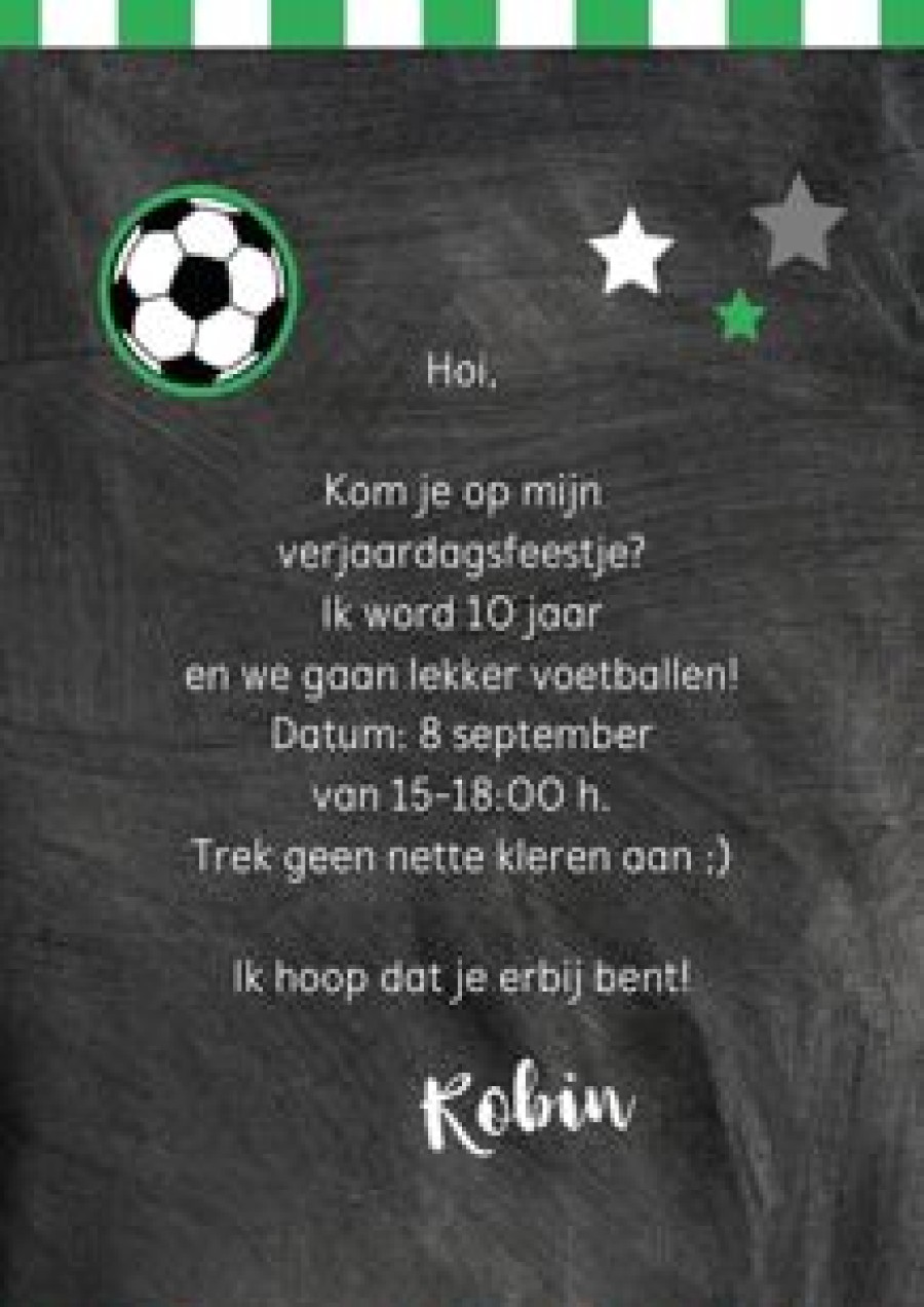 Kinderfeestjes | Kaarten Kaartje2go Uitnodigingskaart Voetbalfeestje Met Foto