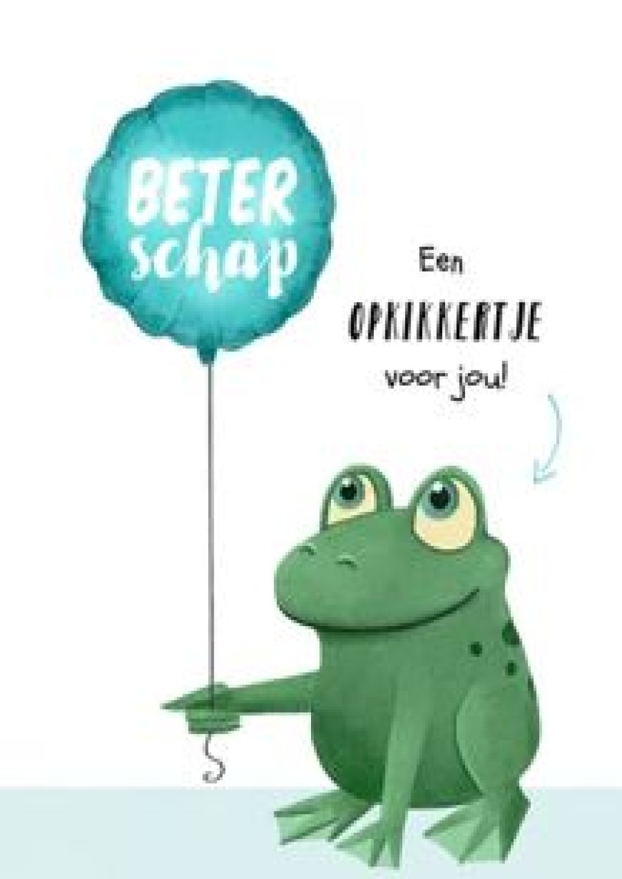 Beterschapskaarten | Kaarten Kaartje2go Beterschapskaart Opkikkertje Ballon