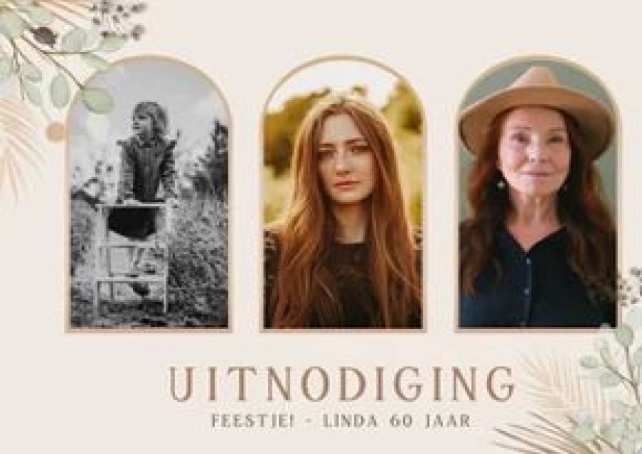 Uitnodigingen | Kaarten Kaartje2go Botanische Uitnodiging Verjaardagsfeest Met 3 Foto'S