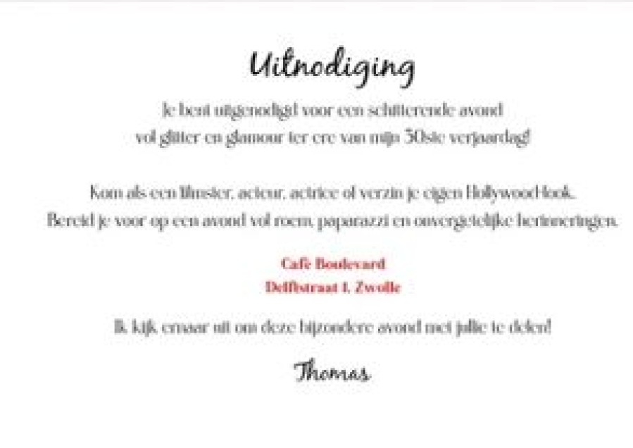 Uitnodigingen | Kaarten Kaartje2go Hollywood Vintage Ticket Uitnodiging Oscar Film Vip