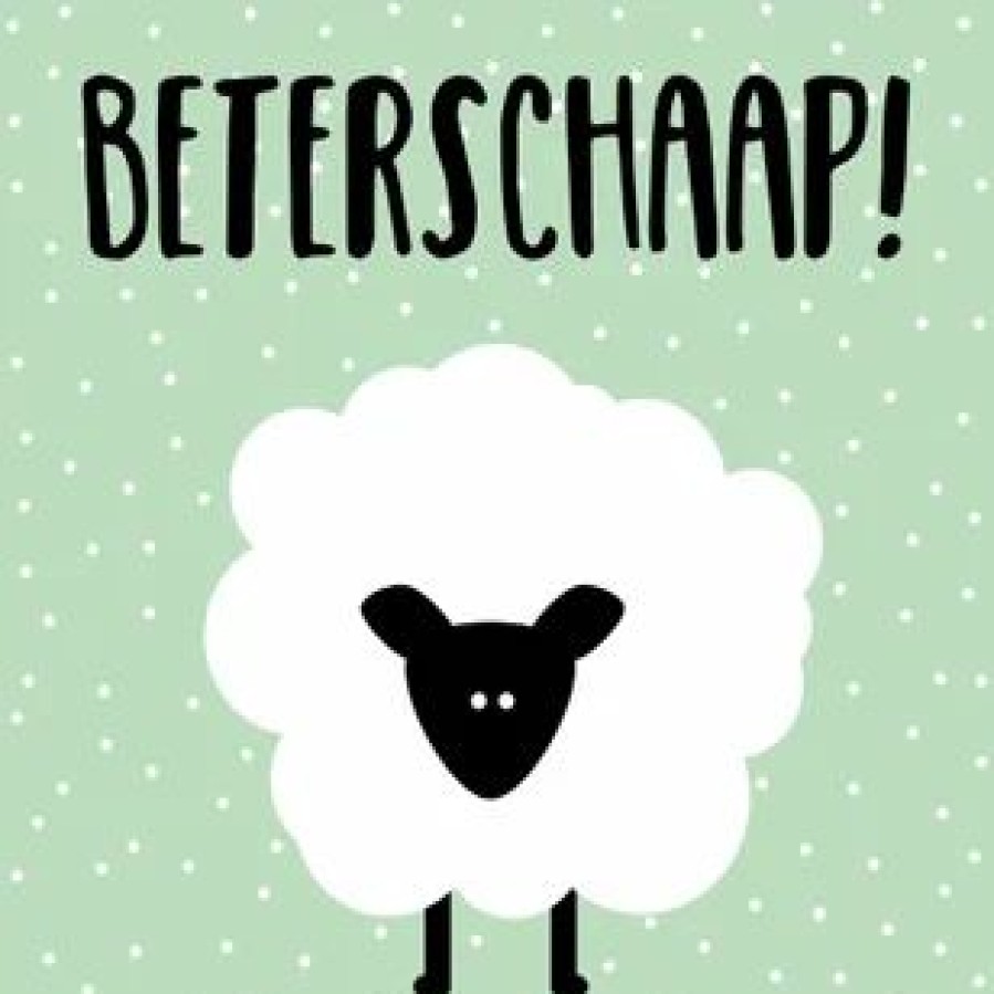 Beterschapskaarten | Kaarten Kaartje2go Beterschapskaart Schaap - Ww