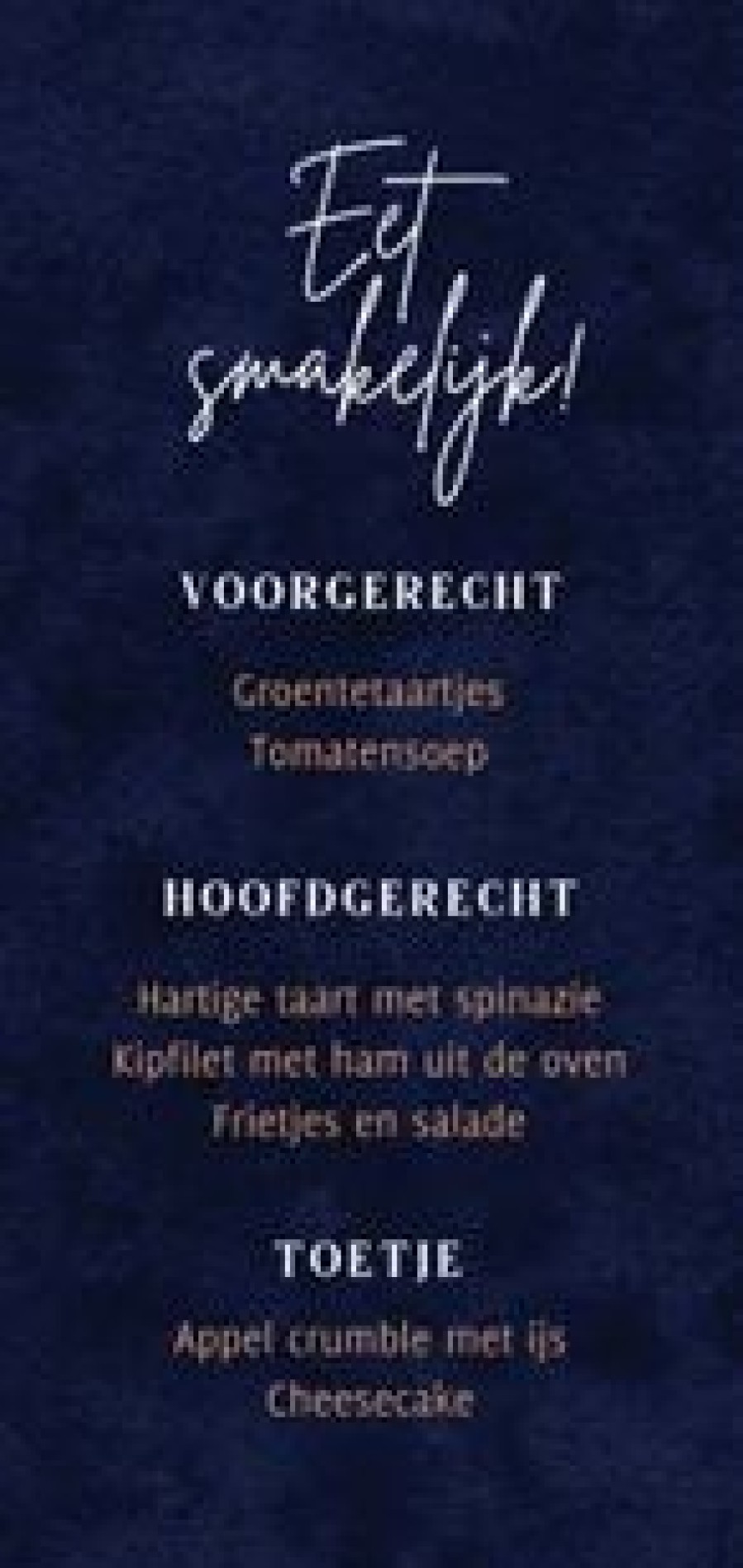 Communiekaarten | Kaarten Kaartje2go Menukaart Communiefeest Verf Terra Cotta Blauw Goud