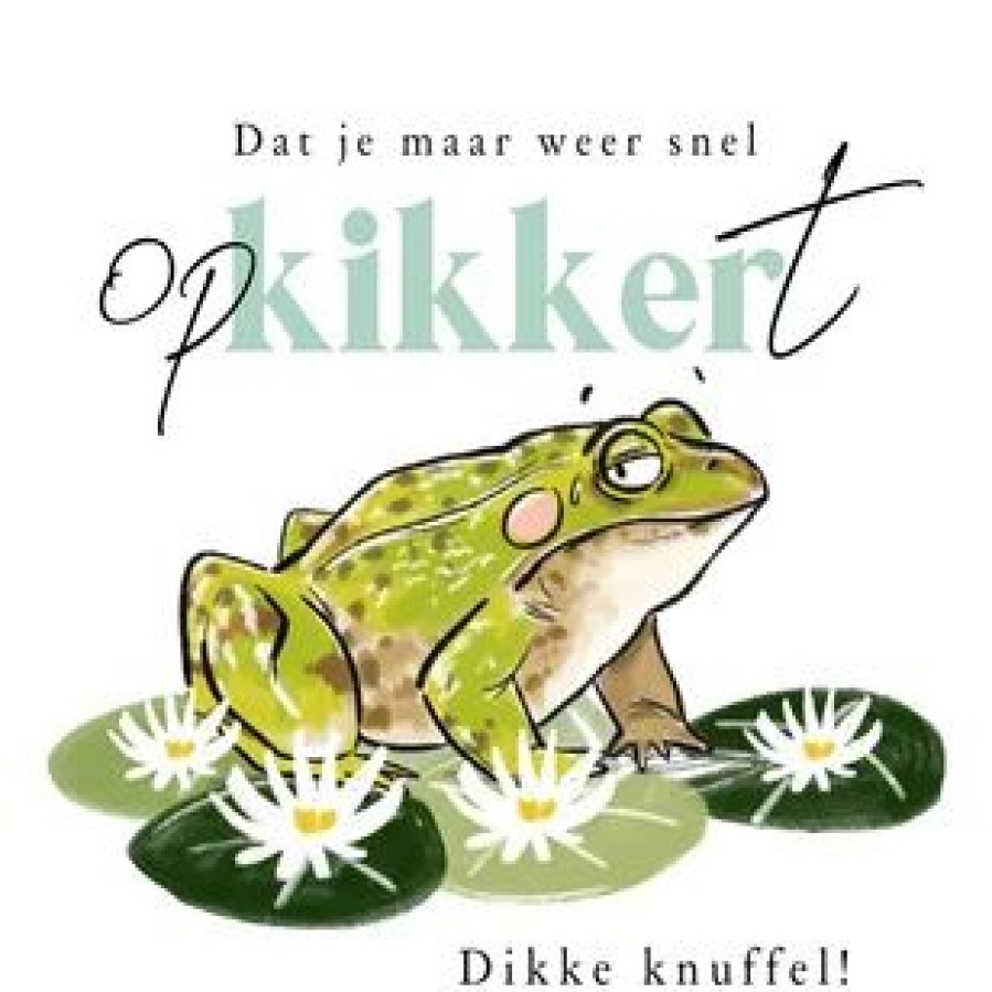 Beterschapskaarten | Kaarten Kaartje2go Trendy Beterschapskaart Opkikker(T) Illustratie Ziek Knuffel