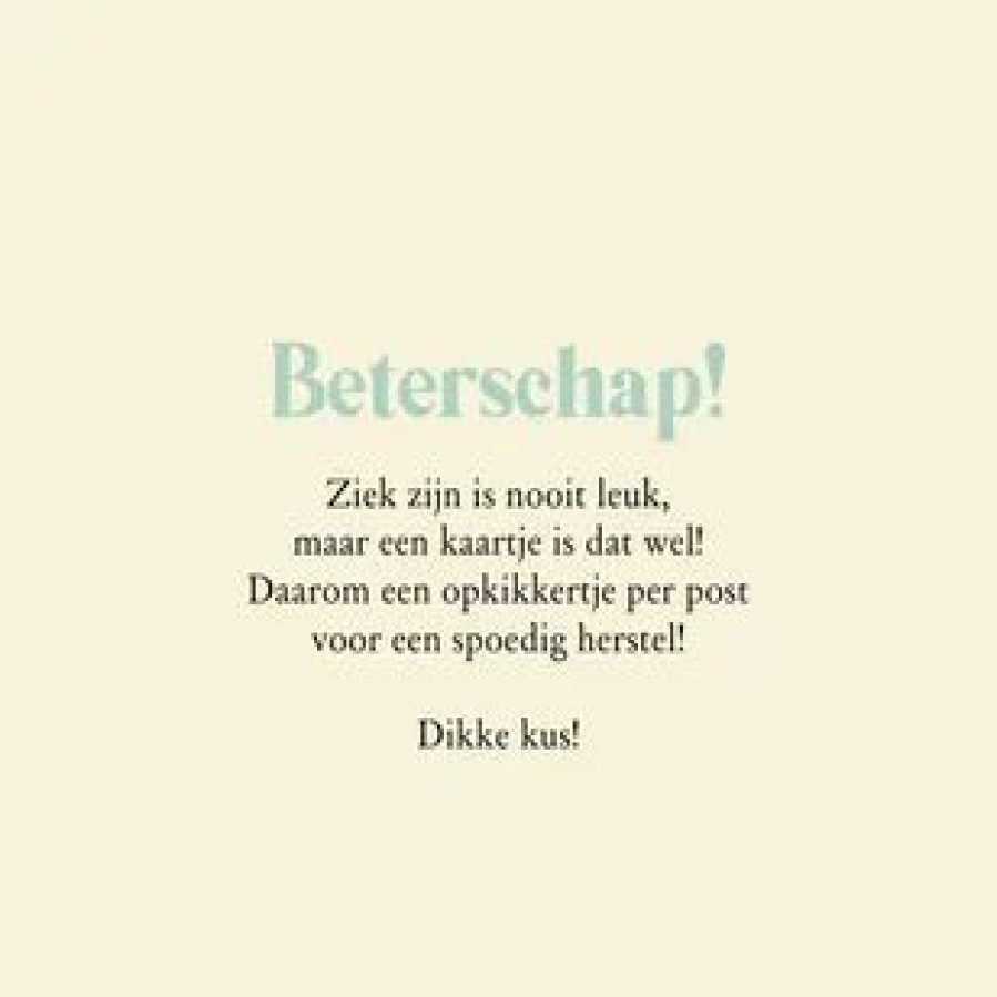 Beterschapskaarten | Kaarten Kaartje2go Trendy Beterschapskaart Opkikker(T) Illustratie Ziek Knuffel