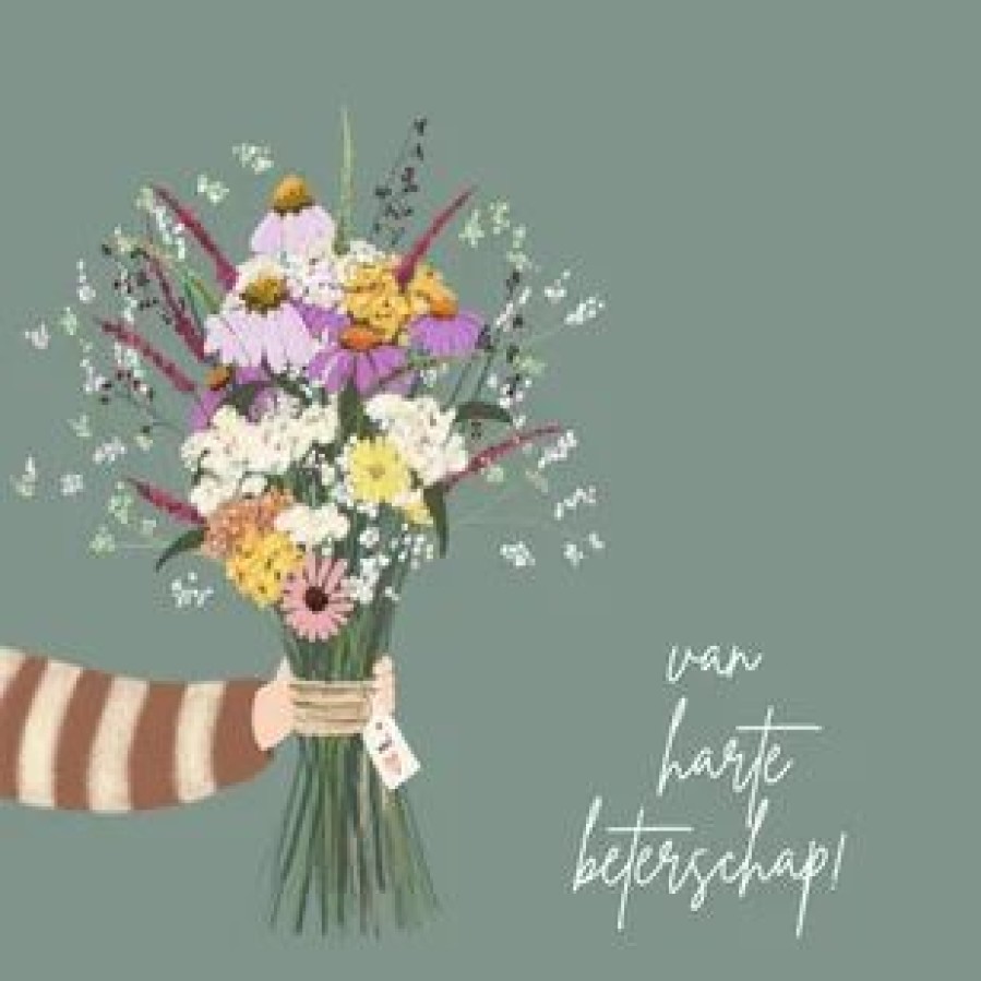 Beterschapskaarten | Kaarten Kaartje2go Beterschapskaart Fleurige Bos Bloemen