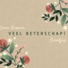 Beterschapskaarten | Kaarten Kaartje2go Stijlvolle Beterschapskaart Met Bloemen En Kraft