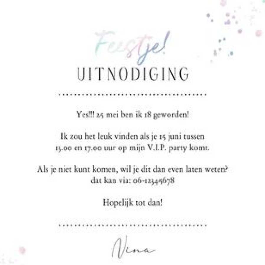 Uitnodigingen | Kaarten Kaartje2go Holografische Uitnodigingskaart Foto Feestje Ticket