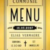 Communiekaarten | Kaarten Kaartje2go Originele Communie Menukaart In Gouden Ticket Stijl