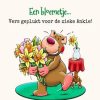 Beterschapskaarten | Kaarten Kaartje2go Leuke Beterschapskaart Met Beertje En Bloemen Voor Vrouw