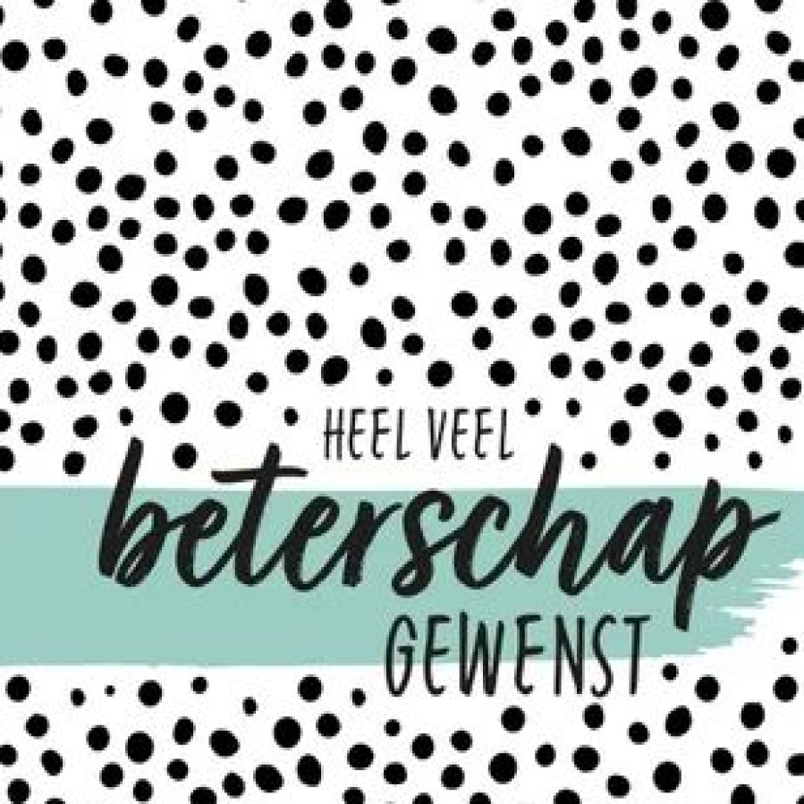 Beterschapskaarten | Kaarten Kaartje2go Beterschap - Veel Beterschap Gewenst Stippen