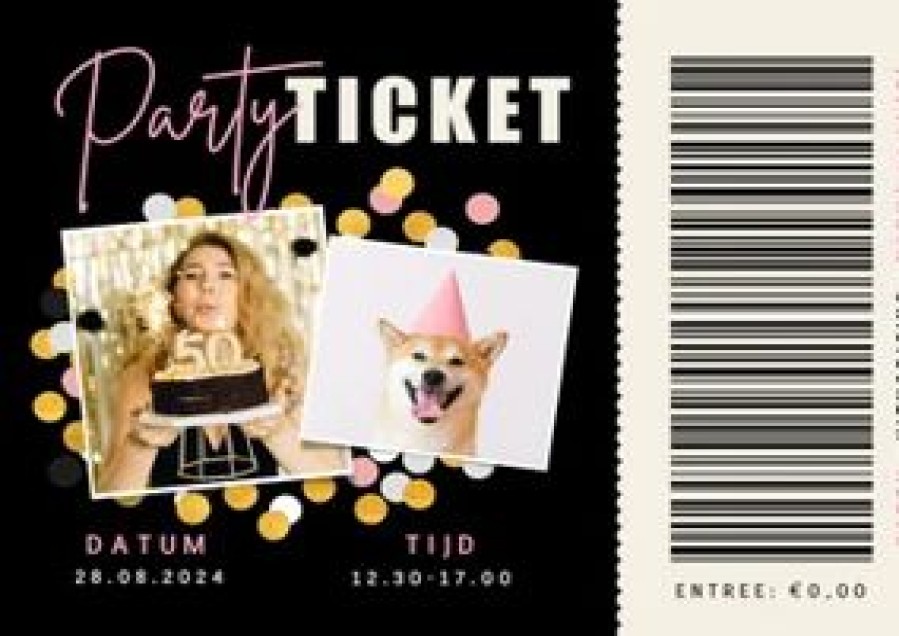 Uitnodigingen | Kaarten Kaartje2go Grappige Uitnodiging Verjaardag Als Entree Party Ticket