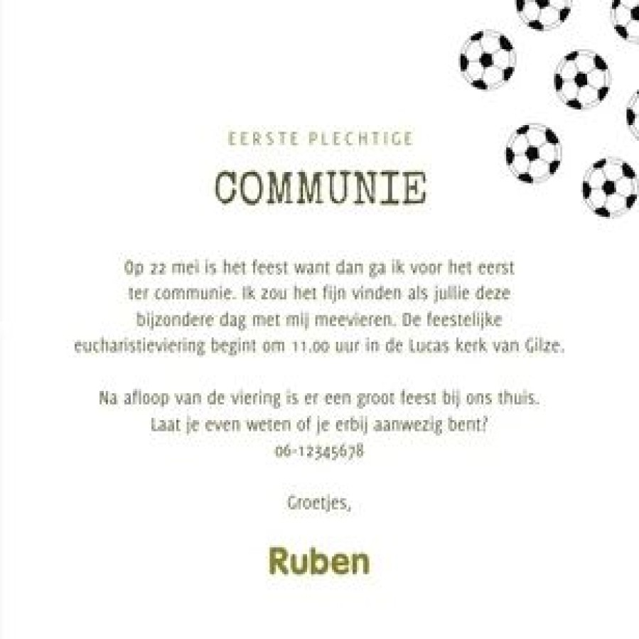 Communiekaarten | Kaarten Kaartje2go Uitnodiging Communie Voetbal En Foto