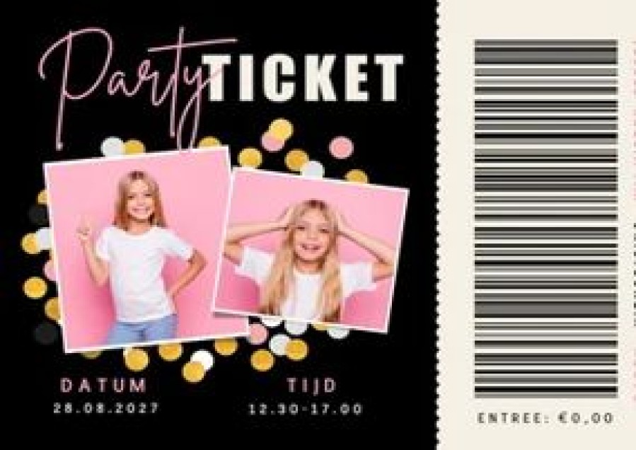 Kinderfeestjes | Kaarten Kaartje2go Grappige Uitnodiging Kinderfeestje Party Ticket Entreebewijs