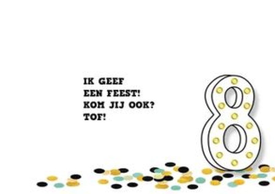 Kinderfeestjes | Kaarten Kaartje2go Verjaardag 8 Jaar Hip Lichtjes