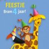 Kinderfeestjes | Kaarten Kaartje2go Kinderfeestje Giraffe Aap En Toekan