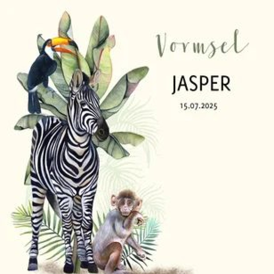 Communiekaarten | Kaarten Kaartje2go Vormsel Jungle Zebra