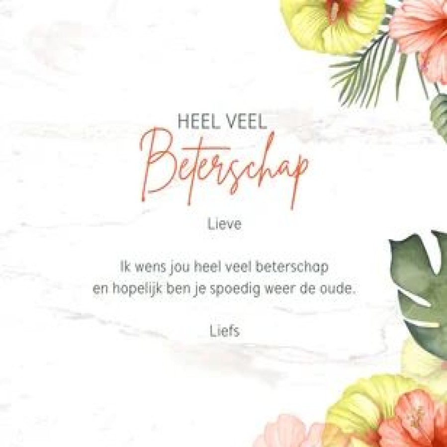 Beterschapskaarten | Kaarten Kaartje2go Beterschap Tropische Bloemen