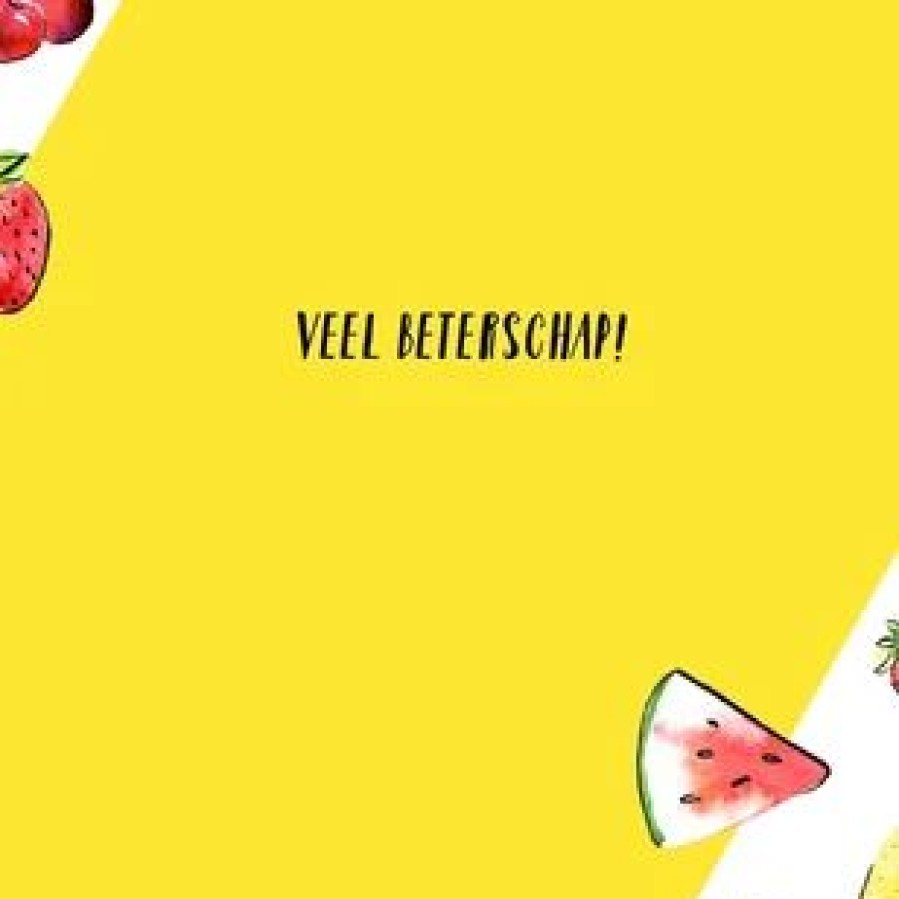 Beterschapskaarten | Kaarten Kaartje2go Beterschapskaart Zonnig Fruit