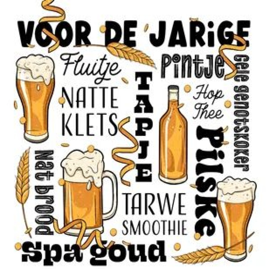 Verjaardagskaarten | Kaarten Kaartje2go Grappige Verjaardagskaart Man Bier Confetti Typografisch