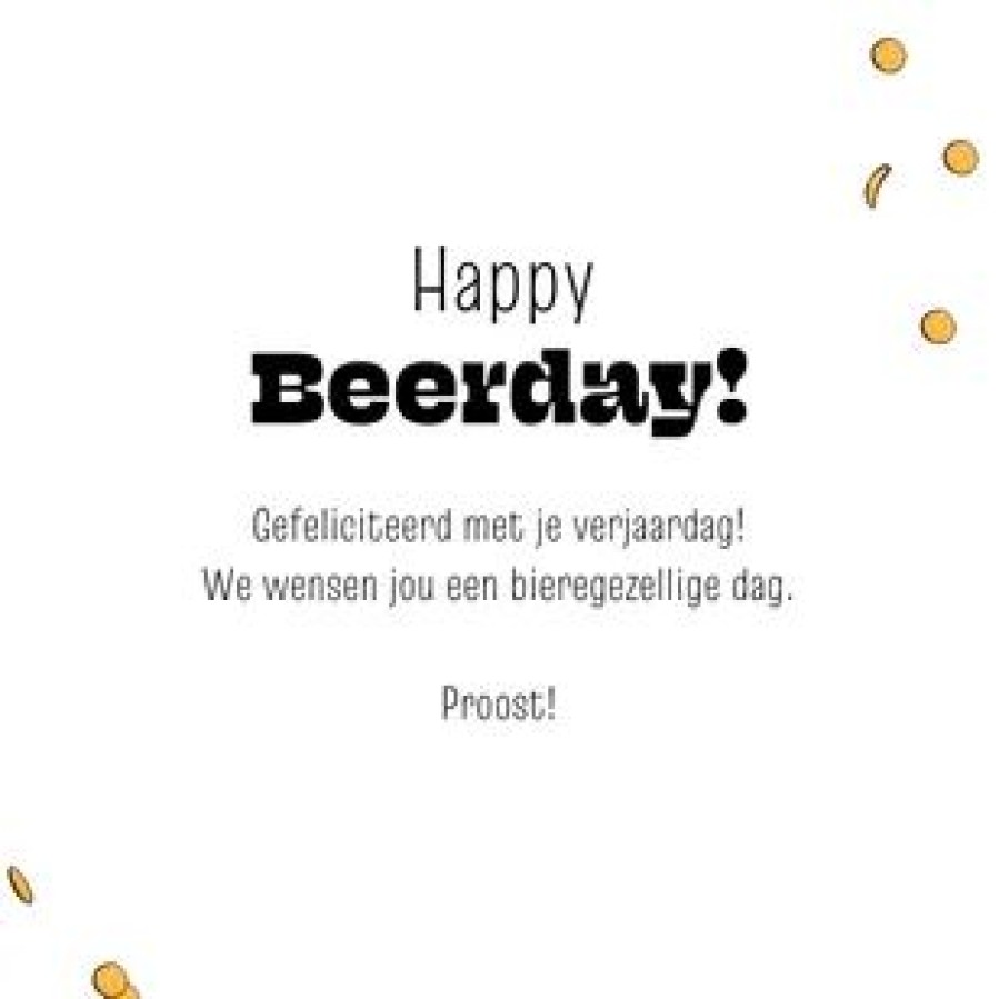 Verjaardagskaarten | Kaarten Kaartje2go Grappige Verjaardagskaart Man Bier Confetti Typografisch