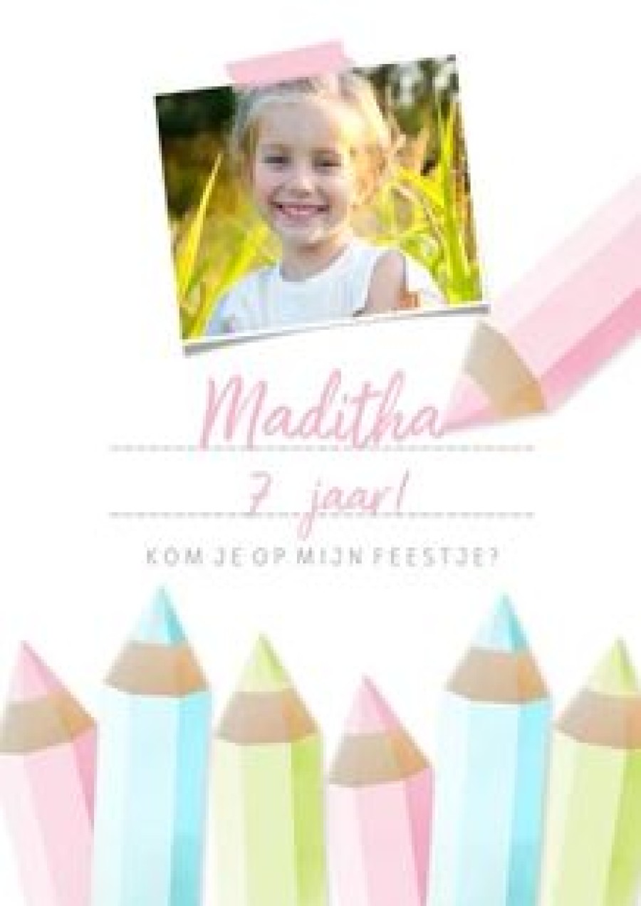 Kinderfeestjes | Kaarten Kaartje2go Uitnodigingskaart Kinderfeestje Tekenen & Creatief