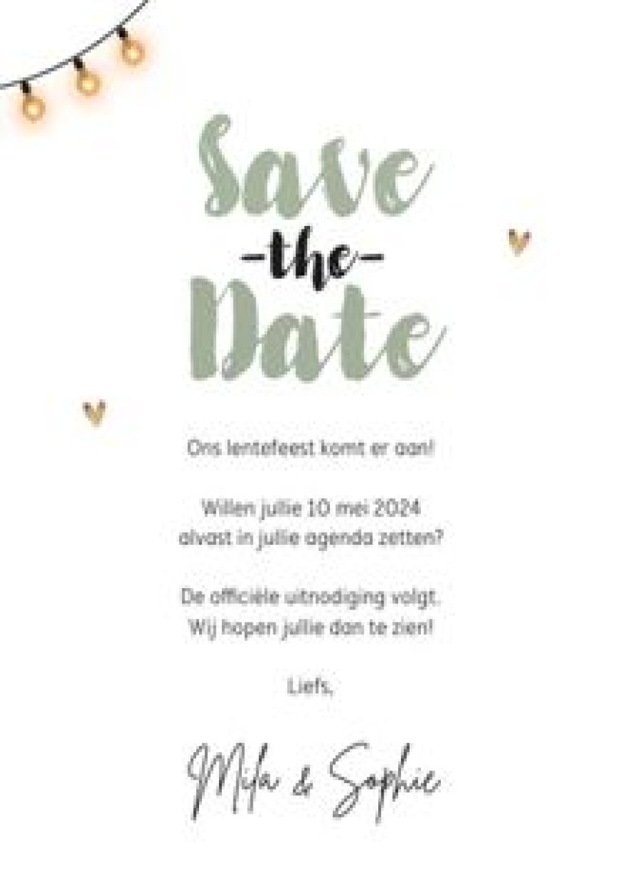 Communiekaarten | Kaarten Kaartje2go Uitnodiging Lentefeest Wegwijzers Slingers Save The Date