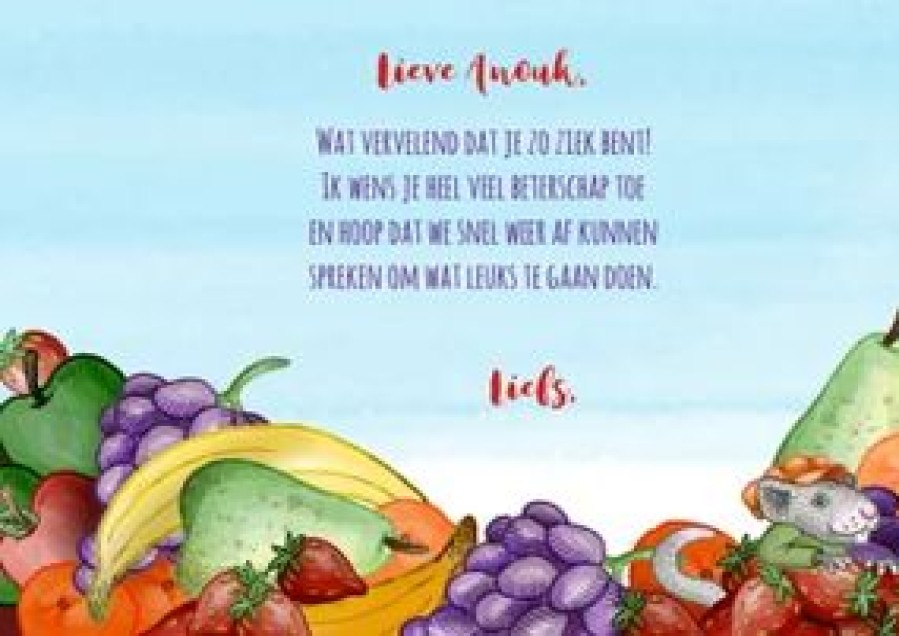 Beterschapskaarten | Kaarten Kaartje2go Beterschap Fruit Dieren Grappig