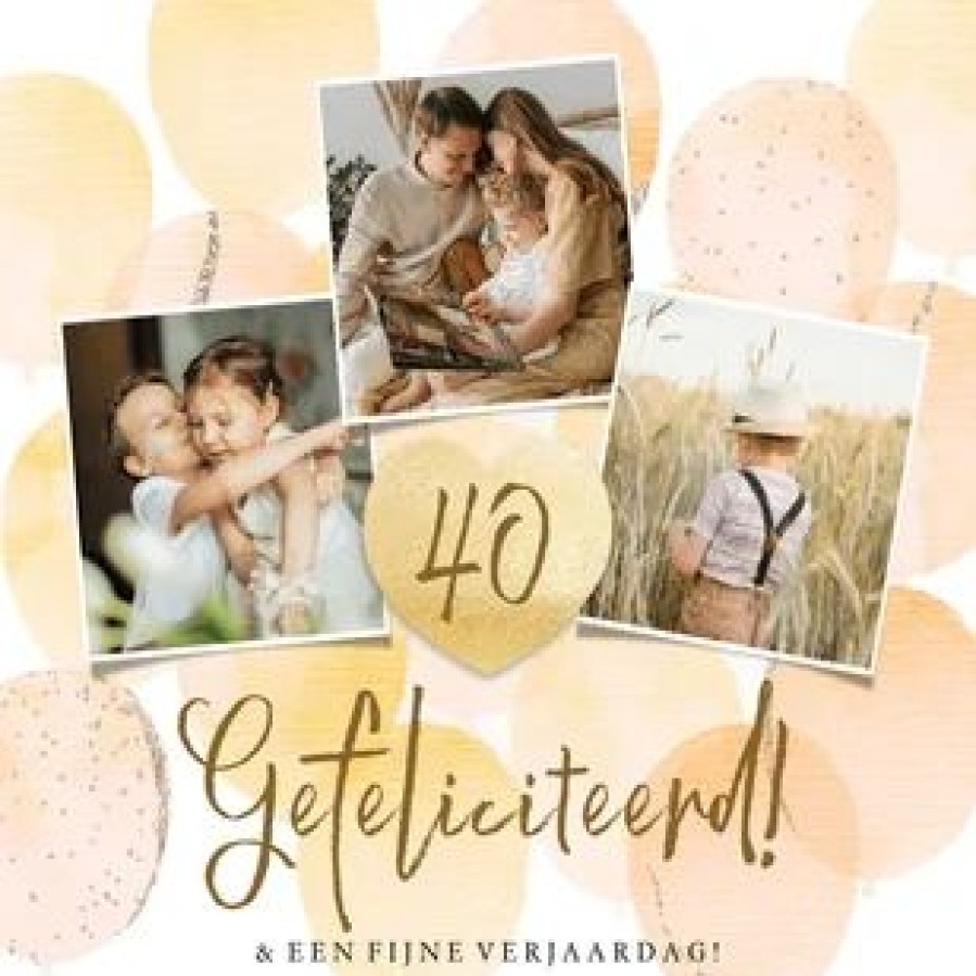 Verjaardagskaarten | Kaarten Kaartje2go Vrolijke Verjaardagskaart Met Foto'S, Ballonnen En Hart