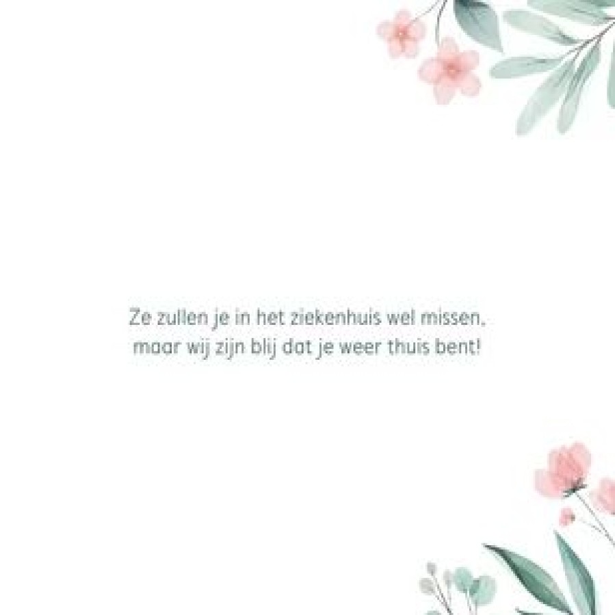 Beterschapskaarten | Kaarten Kaartje2go Beterschapskaart Welkom Thuis Getekende Bloemen