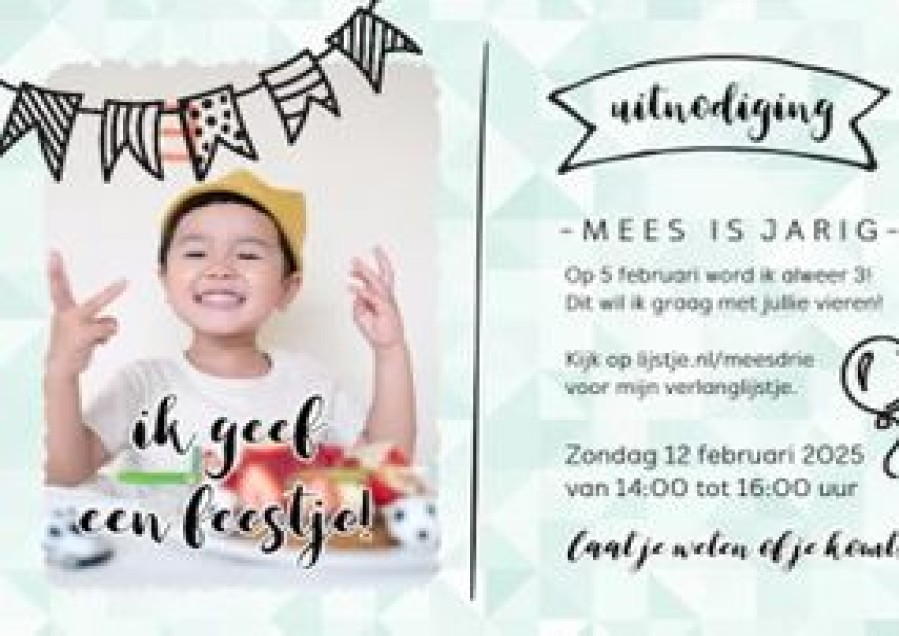 Kinderfeestjes | Kaarten Kaartje2go Ik Geef Een Feestje - Met Foto