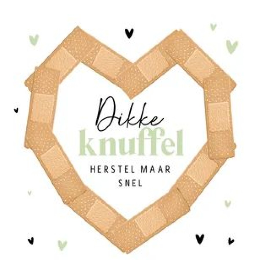 Beterschapskaarten | Kaarten Kaartje2go Beterschapskaart Hartje Pleisters Dikke Knuffel Herstel