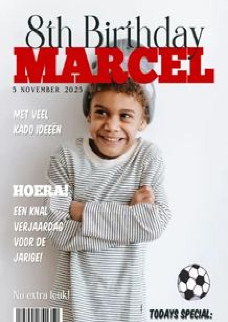 Kinderfeestjes | Kaarten Kaartje2go Kinderfeestje Verjaardagsfeest Voetbal Tijdschrift