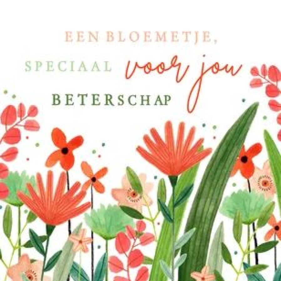 Beterschapskaarten | Kaarten Kaartje2go Vrolijke Beterschapskaart Bloemetje Speciaal Voor Jou