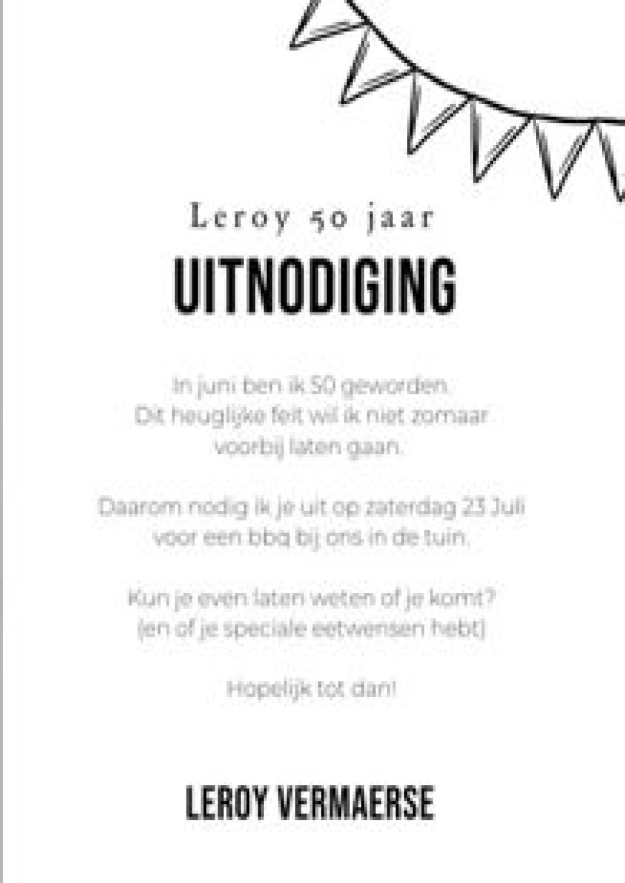 Uitnodigingen | Kaarten Kaartje2go Eenvoudige Uitnodiging Voor Een Feestje Van Een Man Met Foto