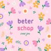 Beterschapskaarten | Kaarten Kaartje2go Beterschapskaart Bloemen Patroon Paars Roze Geel