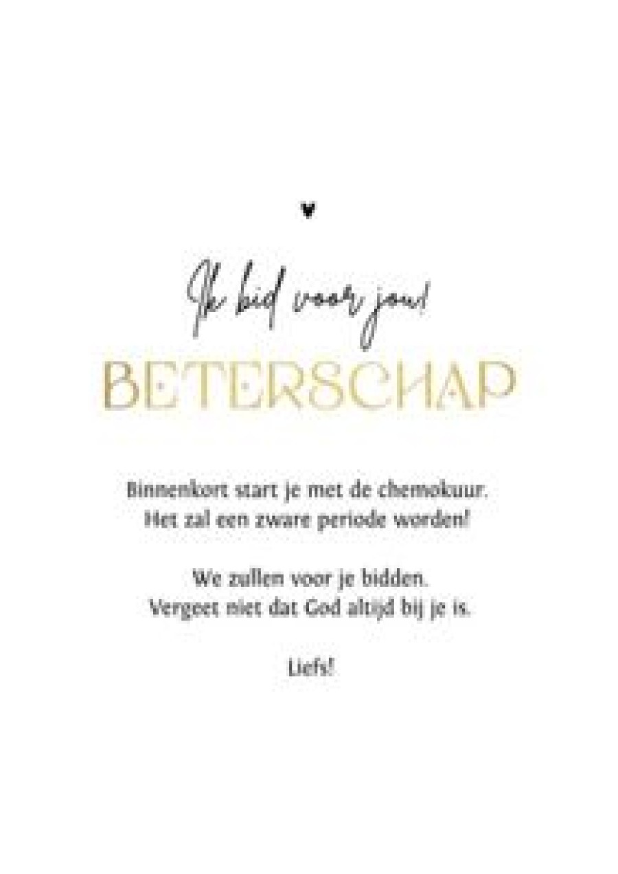 Beterschapskaarten | Kaarten Kaartje2go Beterschapskaart Bidden God Liefde Goud Hartjes