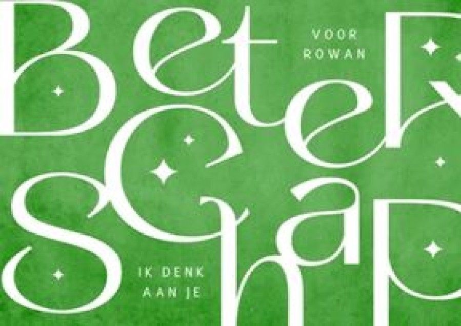 Beterschapskaarten | Kaarten Kaartje2go Beterschapskaart Algemeen Typografisch Sparkle Groen