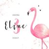 Kinderfeestjes | Kaarten Kaartje2go Kinderfeest Uitnodiging Roze Met Flamingo En Spetters