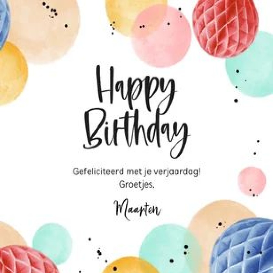 Verjaardagskaarten | Kaarten Kaartje2go Verjaardagskaart Feestelijk Decoratie Kleurrijk Happy