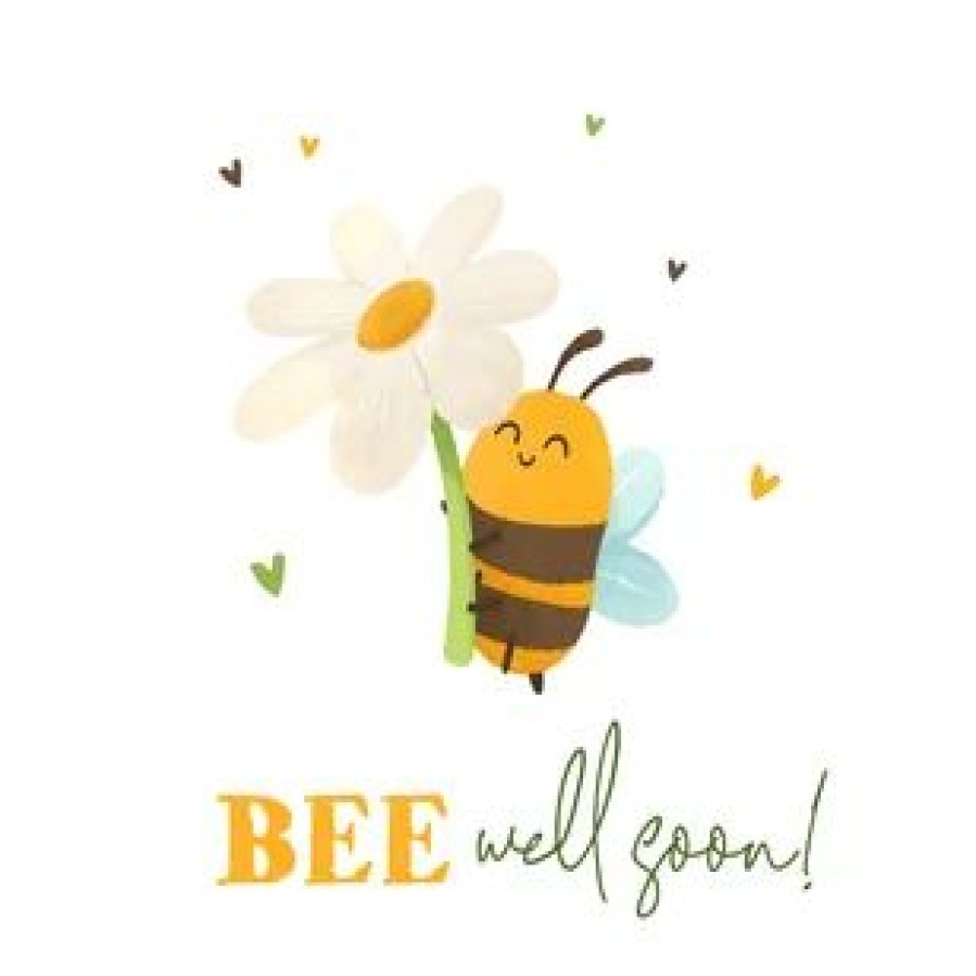 Beterschapskaarten | Kaarten Kaartje2go Beterschapskaartje Bee Well Soon Bij Hartjes Bloem